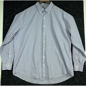 Peter Millar Button Down Shirt Plaid Checkered Long Sleeve XXL